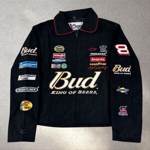 Vintage NWOT JH Design‎ Dale Jr. Budweiser Racing Jacket Sz Small NASCAR